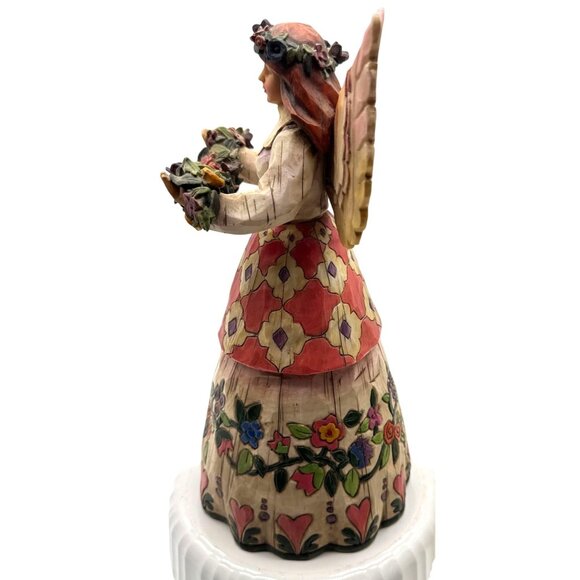 Jim Shore Angel Of Gratefulness Figurine Handcrafted 10" Tall Floral Design - Picture 5 of 6